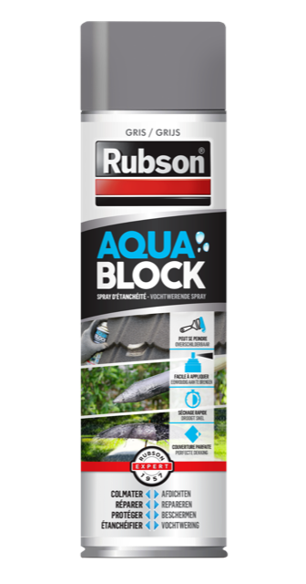 Revêtement d'étanchéité Aquablock spray 300 mL gris - RUBSON